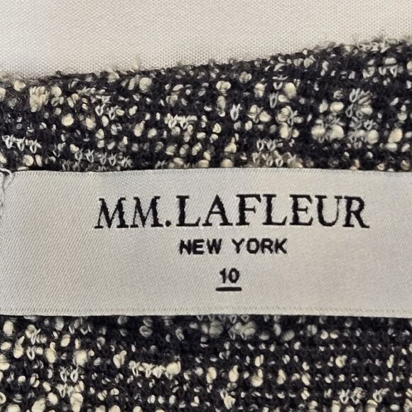 MM LaFleur The Lydia Boucle Black White Tweed Twist Strap Sheath Career Dress 10 - Picture 7 of 11